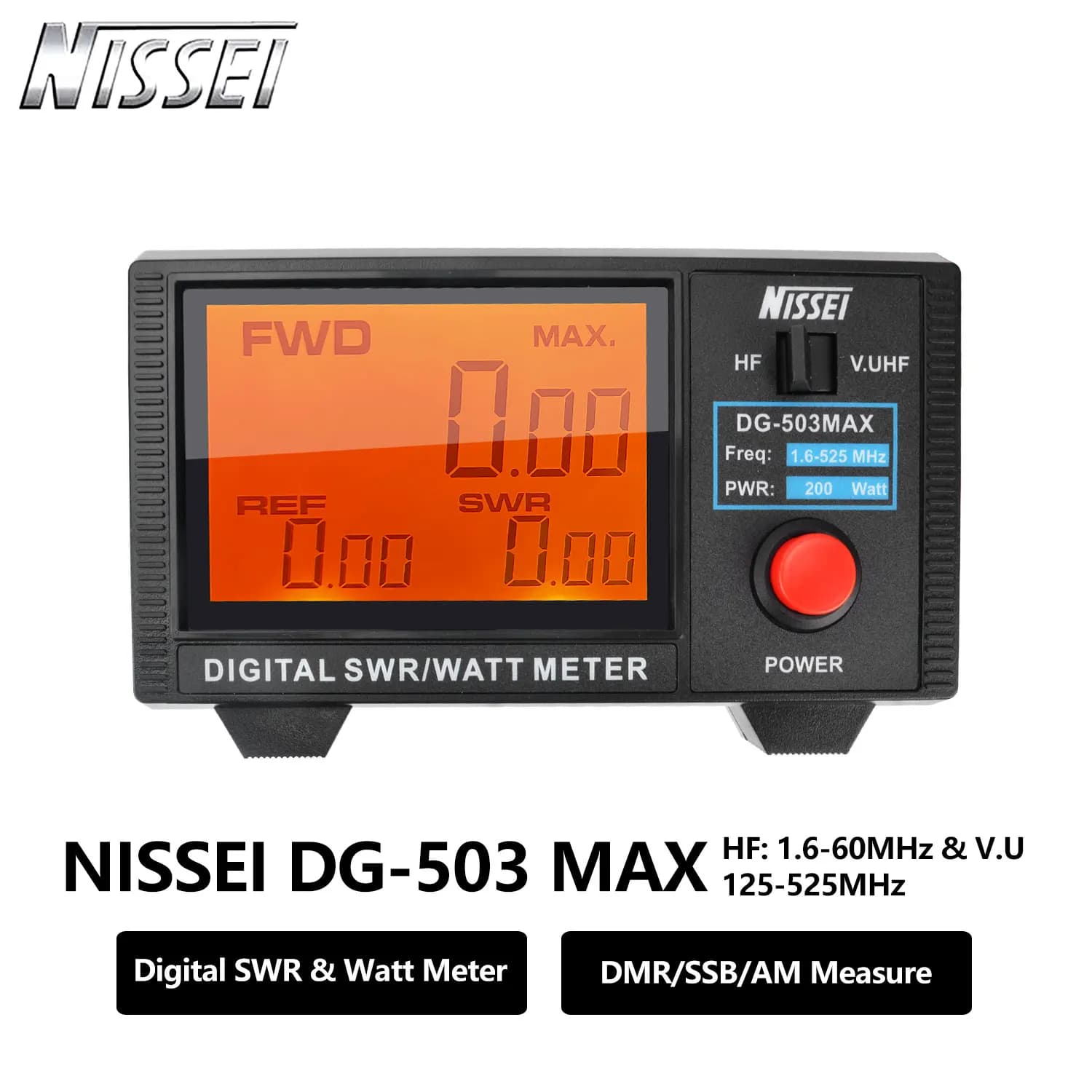 NISSEI DG-503MAX DMR/SSB/AM HF 1.6-60 MHz e V.UHF125-525 MHz 200 Watt Walkie Talkie Digitale SWR Wattmetro DG-503 MAX