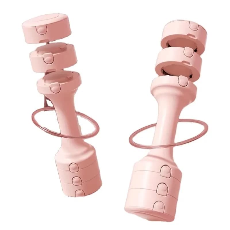 Pink Adjustable Steel Kettlebell Set: stylish free weights for women's home gym, ideal for daily bodybuilding exercises