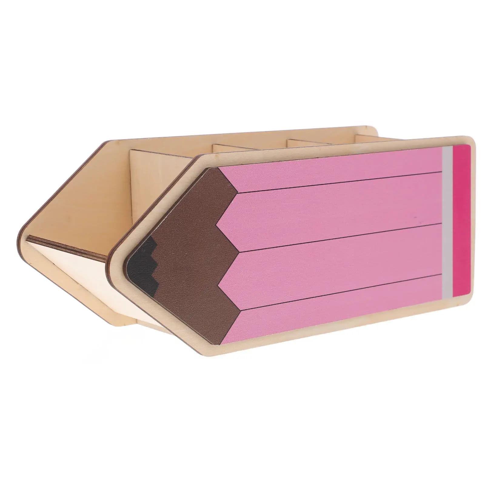 Portapenne da Scrivania a Forma di Matita in Legno, Organizzatore per Aula, Casa, Ufficio, Pennelli da Trucco, Pennarelli, Pastelli, Accessori da Scrivania Carini