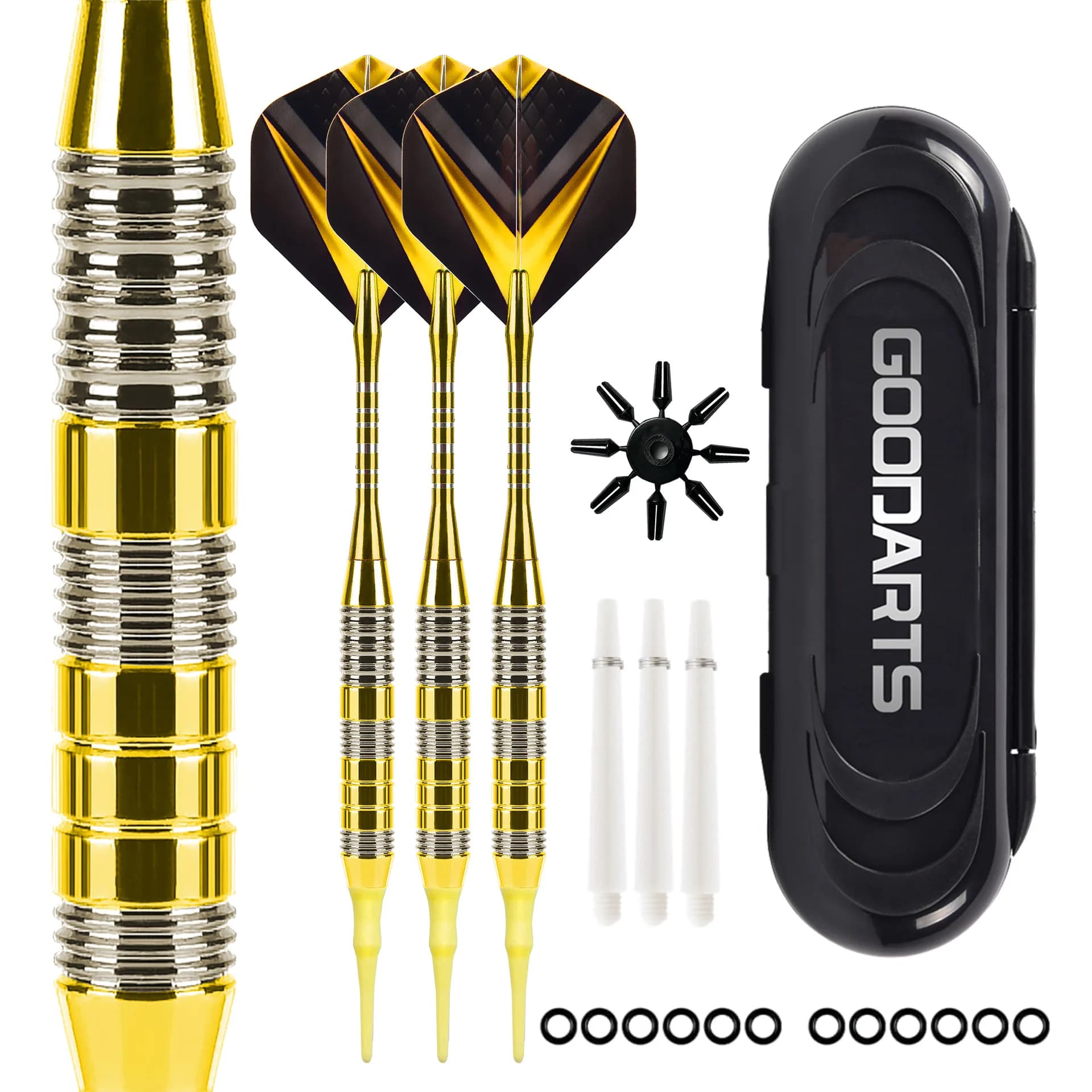 FX Set di 3 Freccette Professionali da 22g con Punta in Acciaio Color Oro, Viola e Blu, Aste in Ottone, Scatola Portatile Inclusa FSTAR