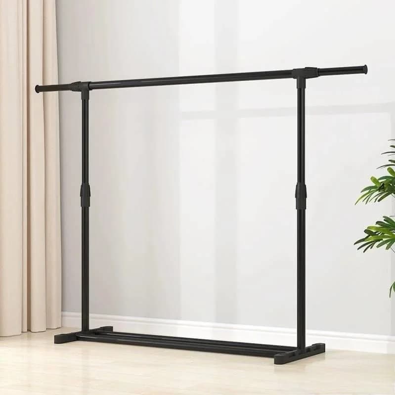 Single stem portable hanger Double layer Stand up down Adjustable Iron Ra coat for sale of stalls and storage