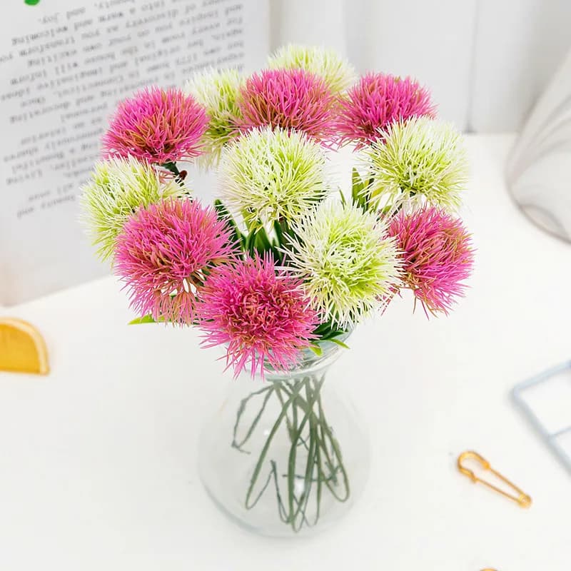 5/10 Pezzi Pianta Artificiale Bouquet di Tarassaco Bonsai Decorazione per Casa, Tavolo, Matrimonio, Fiori Finti Ornamentali, Vaso Fai-da-Te, Regalo