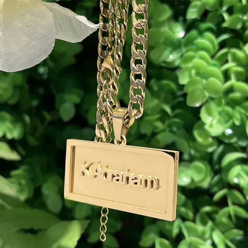 Collana Hip Hop con nome personalizzato per uomo donna Saldatura a doppio strato in acciaio inossidabile con catena a onda spessa Figaro Regalo personalizzato