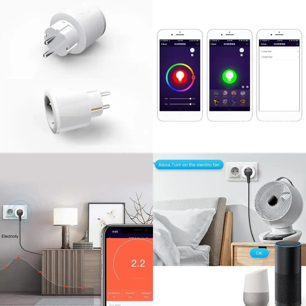 M5TD RGB 16A Tuya WiFi EU per presa intelligente Plug con monitor alimentazione per