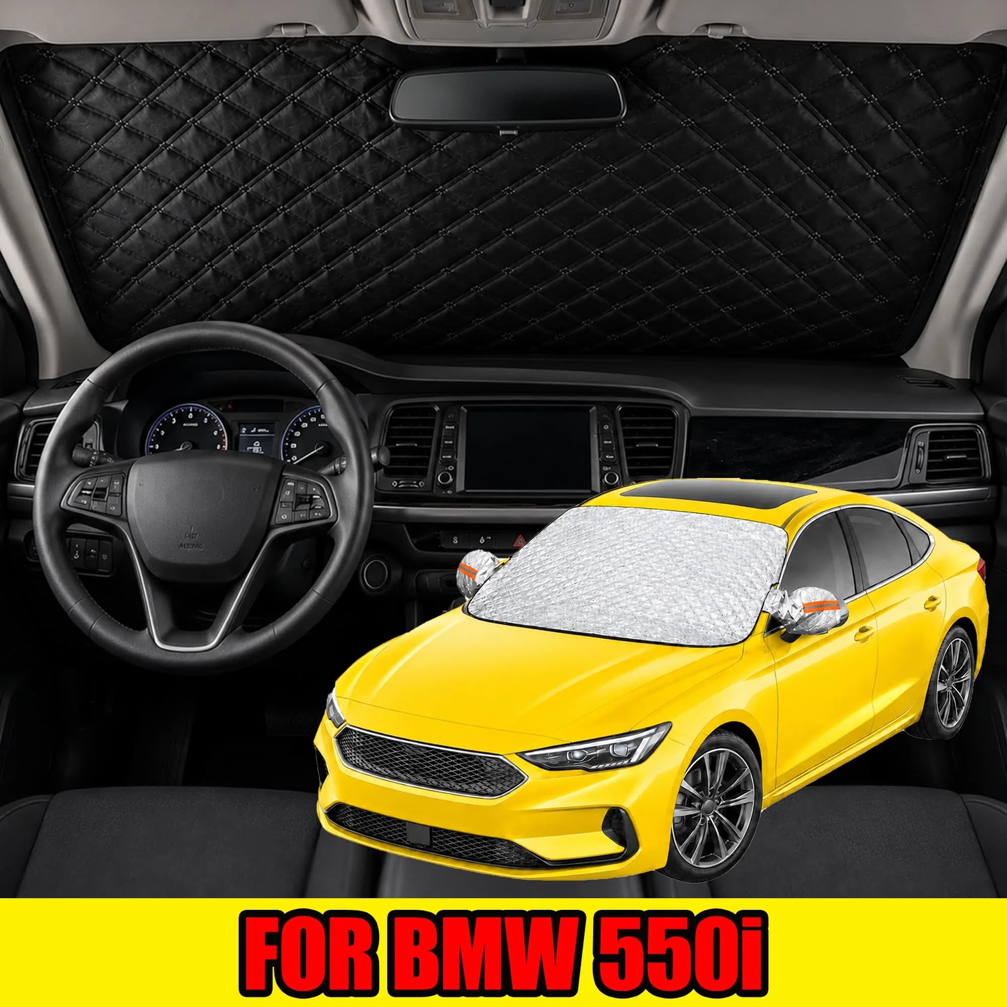 FOR BMW 550i Windshield Sunshade, UV Protection & Heat Block Cover For Car Front Window