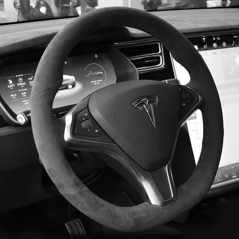 Tesla Model X Model S 2012-2020 Year Leather Steering Wheel for Wrap Funda Volante