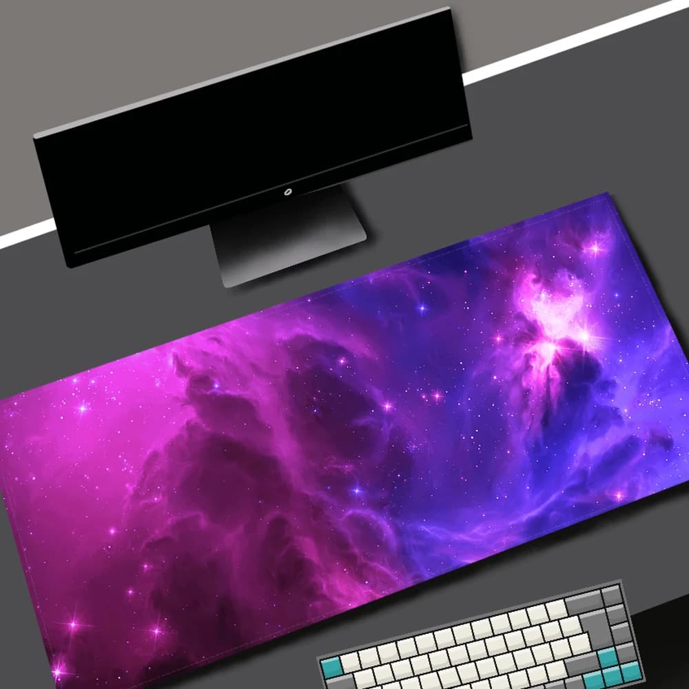 Tappetino per Mouse Purple Universe tappetino da scrivania Xl, tappetino per Mouse Nebula Xxl, tappetino per tastiera da gioco Xl, universo celeste con tappetino per stelle e pianeti