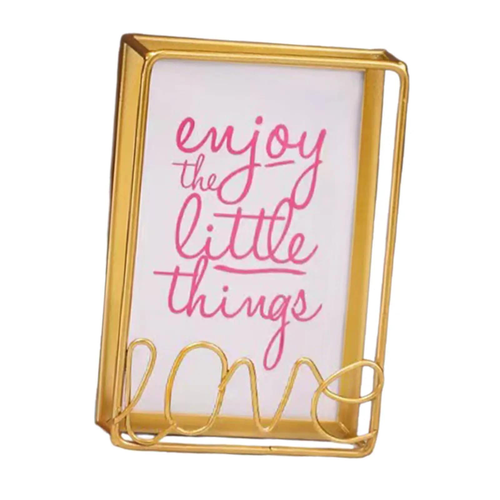 Sturdy Iron Picture Frame Self Standing Modern Display Stand Decorative Photo Holder for Home Party Table