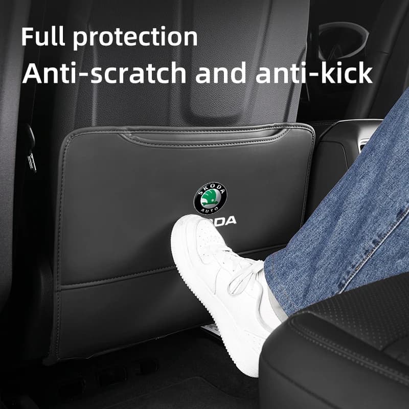 Car Seat Anti-Kick Pad Leather Seat Protector Cover Accessories For Skoda Octavia Rapid Kodiaq Superb Derivative Karoq Fabia Kam