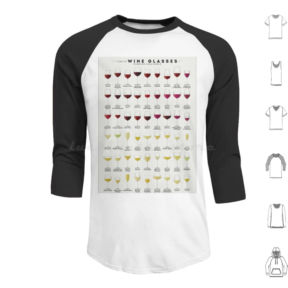 Tipi di bicchieri da vino, felpe con cappuccio, manica lunga, bicchiere da vino, Merlot, amante del vino, bicchiere da vino, vino rosso, vino divertente