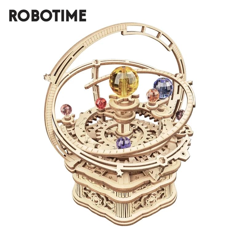 Robotime Rokr 84 pezzi ruotabile fai da te 3D notte stellata modello in legno kit di costruzione blocco di montaggio carillon giocattolo regalo per bambini adulti