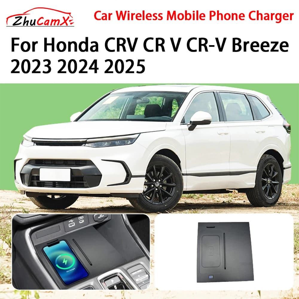 Wireless Phone Charger for Car Central Storage Console QI 18W iPhone Fast Charging for Honda CRV CR V CR-V Breeze 2023 2024 2025