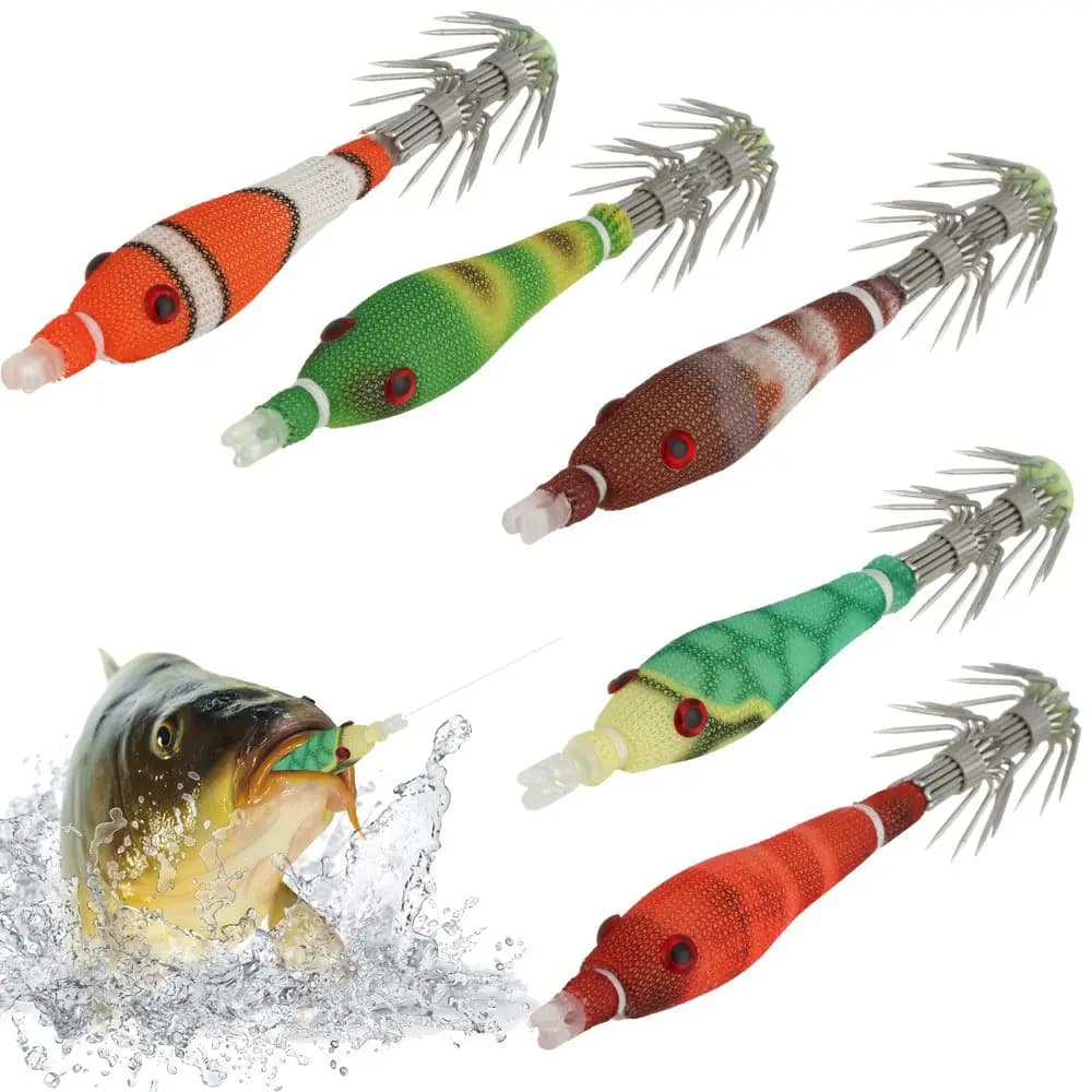 5pcs 60mm 3.3g Mini Squid Tataki Soft Jigs Fishing Lure Micro Floating Fishhooks esche artificiali Sea Fishing Lure