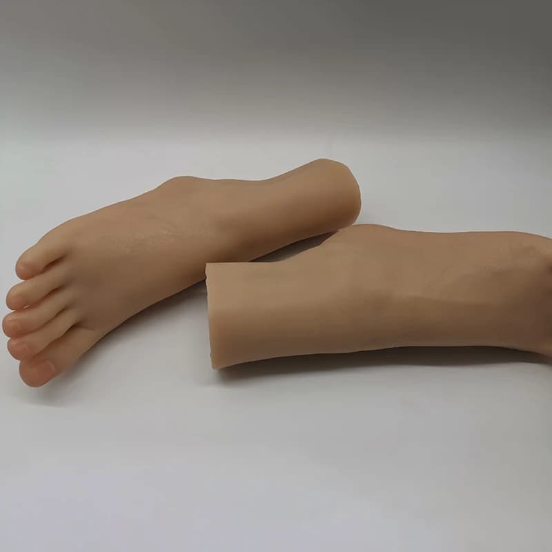 Realistic Model of Female Foots in Liquid Silicone with Tallone Caviglia and Bone, Manichino for Exhibition of Shoes and Nail Art, Piede Fetish ZISHINE TG3605