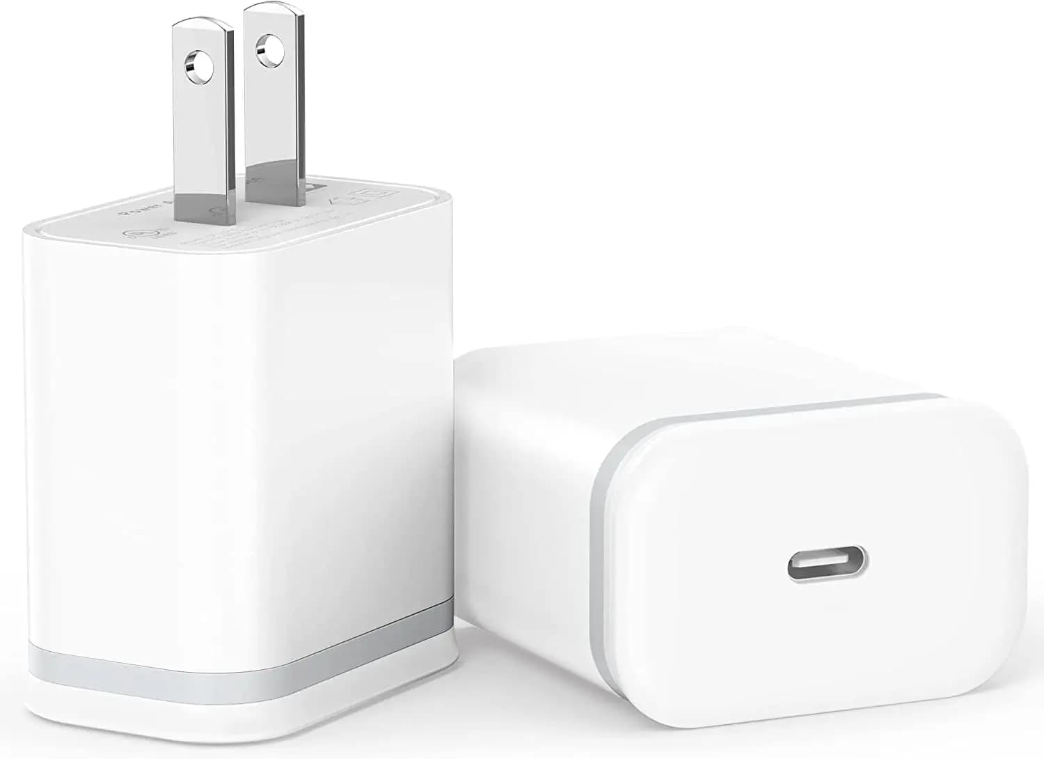 Caricabatterie USB C Rapido da 20W per iPhone 17 16 15 14 13 12 11 Pro Max Plus XS X XR SE 8 7 6 Pad Mini, Confezione da 2