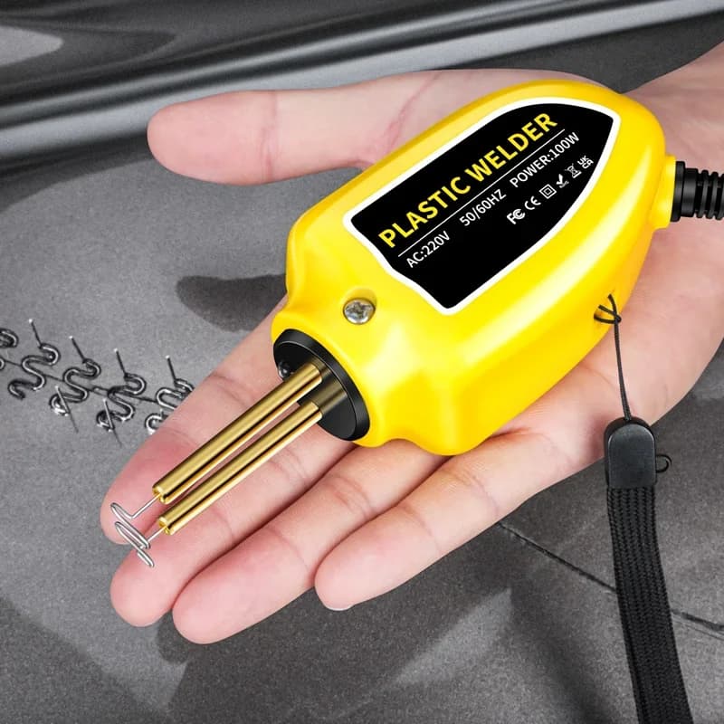 Plastic Welder Mini 100W Hot Stapler Plastic Welding Machine EU/US Heat Gun Pro Car Bumper Electronic Soldering Repair Tools Kit