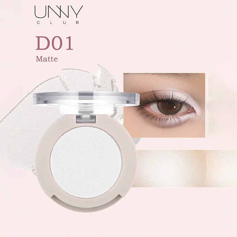 UNNY CLUB Ombretto monocolore, Diamond Flash e opaco, Texture delicata, Luccicante brillante a lunga durata, Liscio, Trucco quotidiano