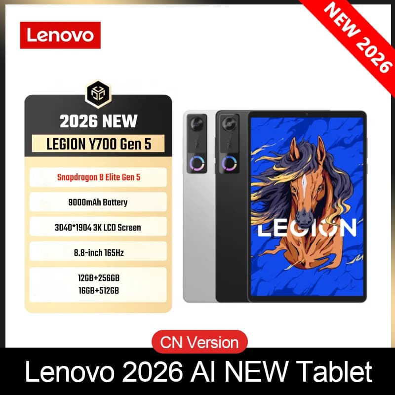 Tablet Lenovo Legion Y700 Gen 5 2026 CN Rom Gaming Pad 256GB 512GB LCD 3K 8.8" 165Hz 9000mAh Ricarica 68W Android TB323FU