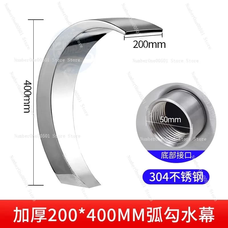 C00317 304 Stainless Steel Curved Water Curtain Nozzle for Pool Spa Back Massage