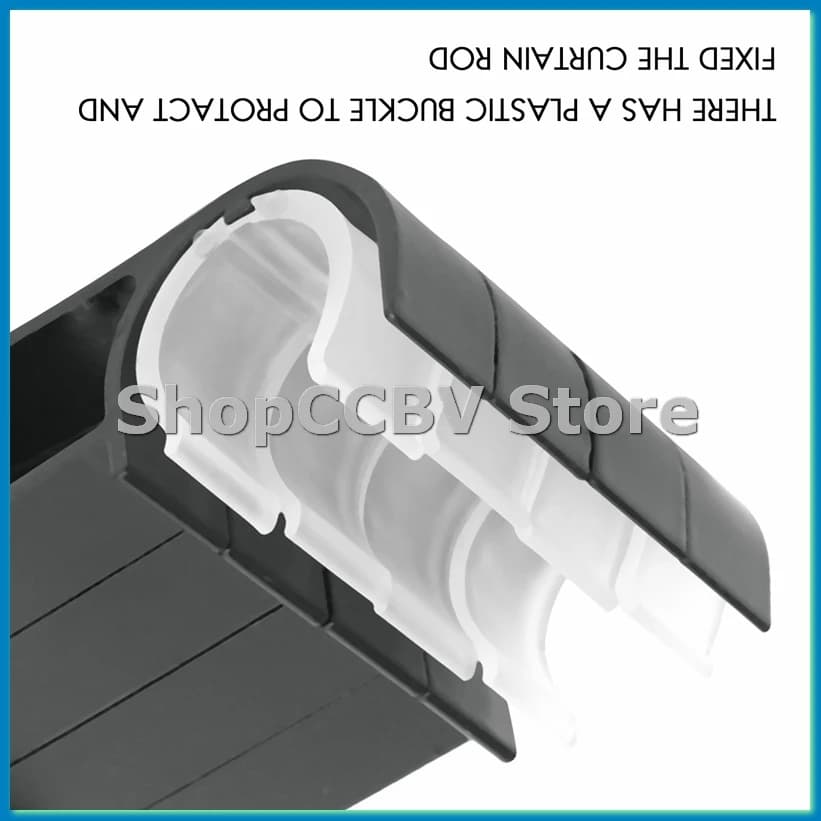 Confezione da 4 staffe per aste per tende singole per aste per tendaggi Supporti per aste per tende resistenti in lega di alluminio (nero)-A50M