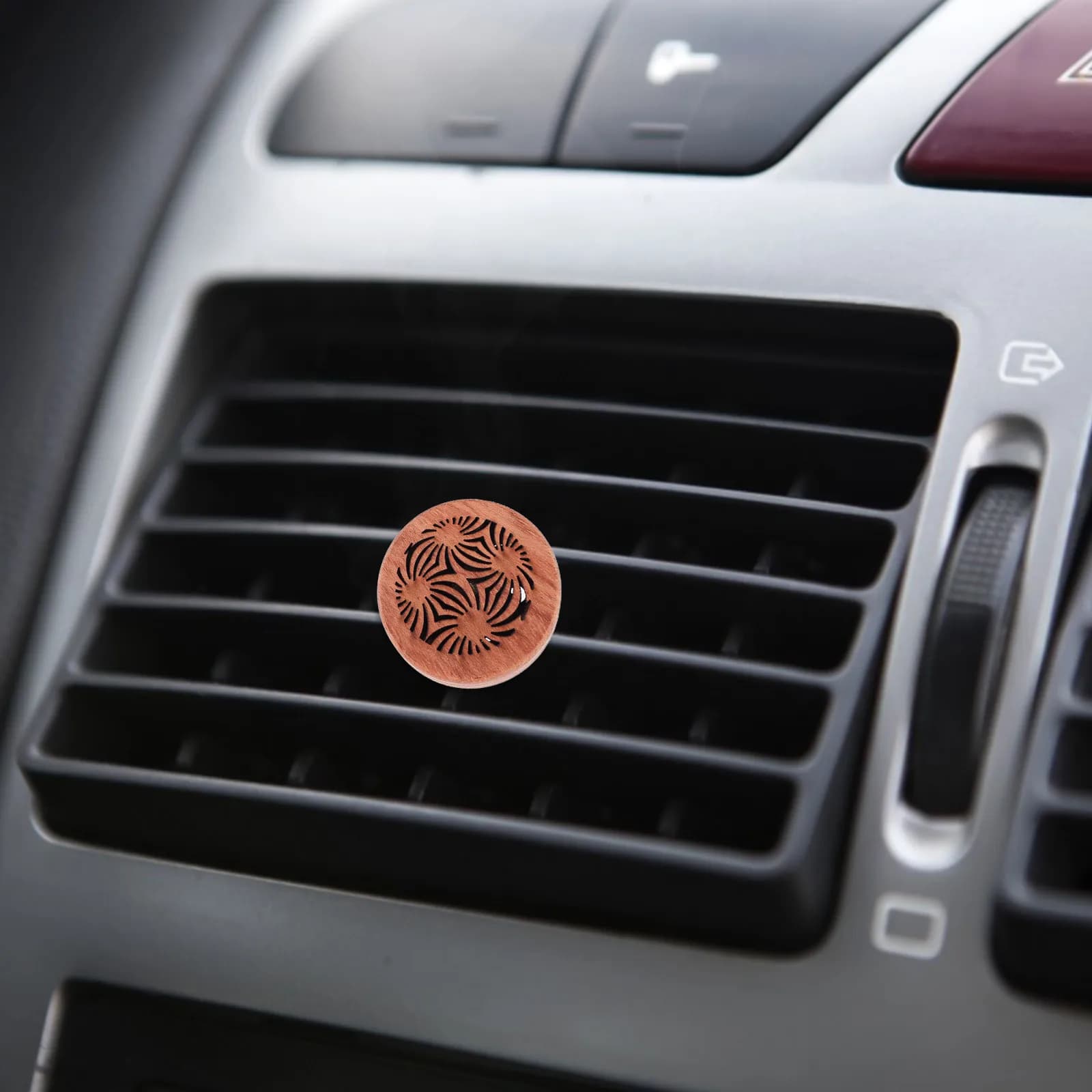 Diffusore in Legno per Auto, Purificatore d'Aria con Oli Essenziali di Rosa, Decorazione Interna e Profumatore per Auto