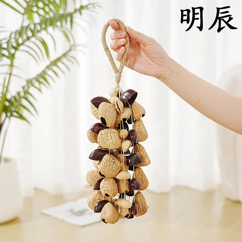 Hand-cranked Fruit And Shell Mixed Wind Chime. Handcrafted Fruit Flowing Sound Healing Wind Chime. Duck Jian Tanzhihua Daokou
