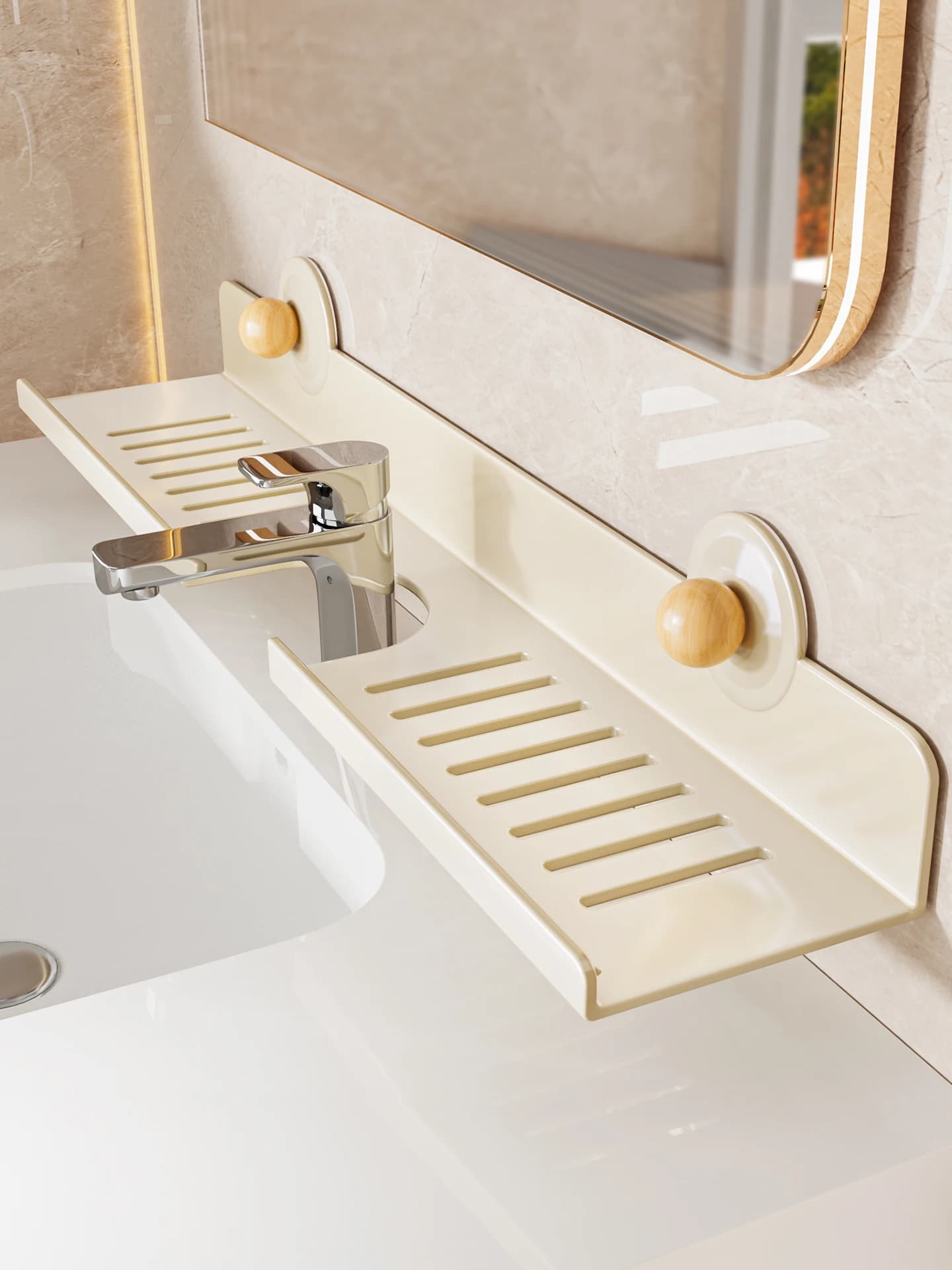 Mensola da bagno con ventosa, porta carta igienica, porta rubinetto a parete, stile semplice, installazione senza foratura richiesta