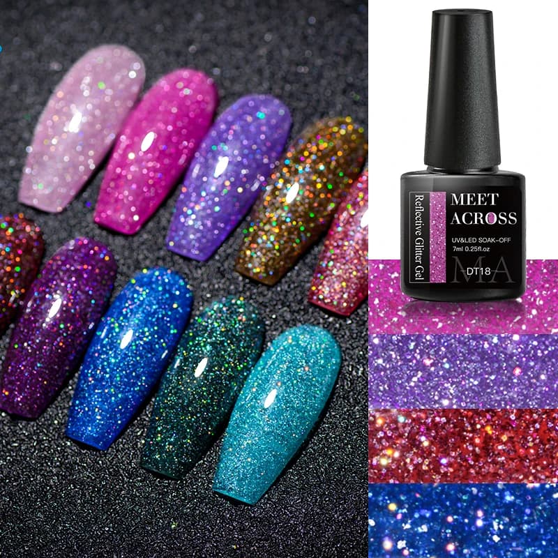 6 pezzi set di smalti gel per unghie glitter colori popolari estate semi permanente Soak Off smalto UV kit di forniture per unghie nail art manicure