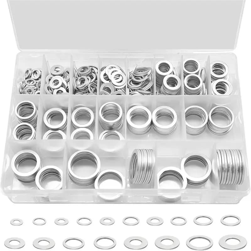 ABGH-Oil Drain Plug Crush Washer Kit 580PCS, 18 Sizes Aluminum Oil Drain Plug Gasket Assortment, Oil Drain Plug