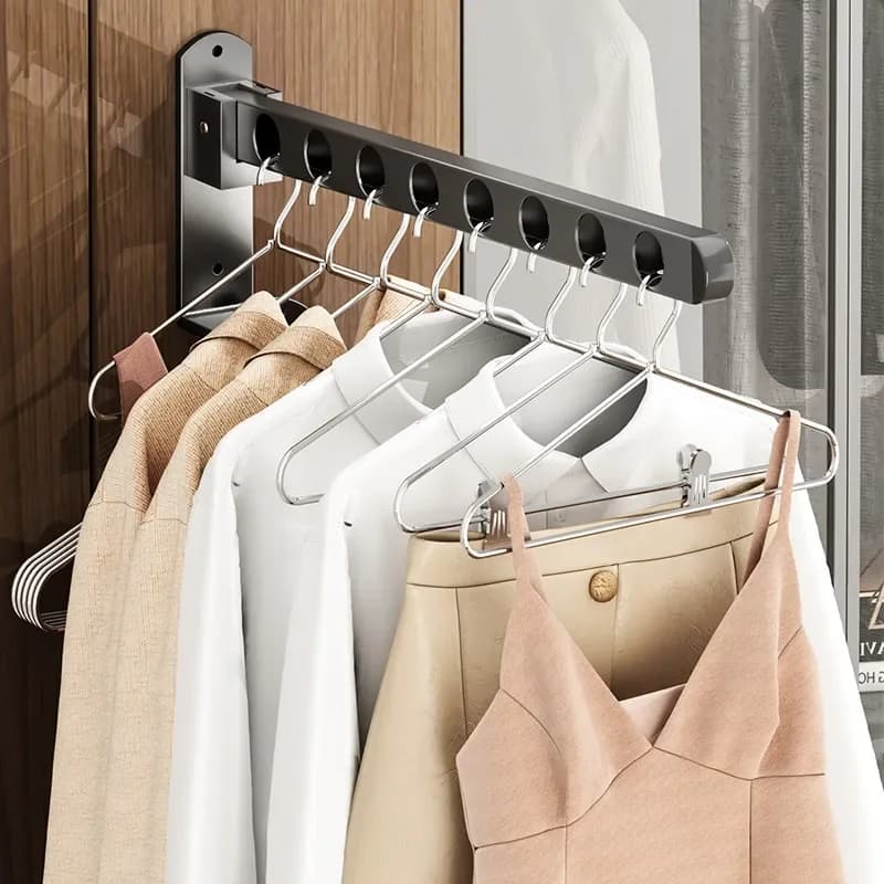 No Punching Hangers No Marks Household Light Luxury Multi Functional Foldable Balcony Clothes Drying Rack