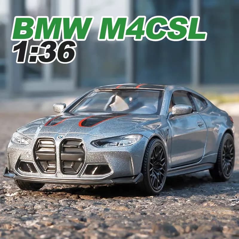 BMW M4 CSL Coupe Simulazione Squisita pressofusa e veicolo giocattolo Tirare indietro l'auto RMZ città 1:36 Collezione in lega Modello regalo per i bambini
