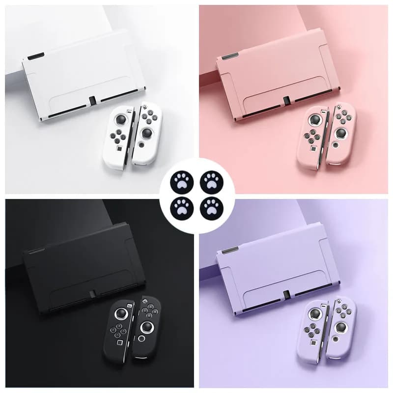 Custodia sottile in TPU morbido antigraffio per console OLED Switch con cappucci per levetta gratuiti. Spedizione di goccia