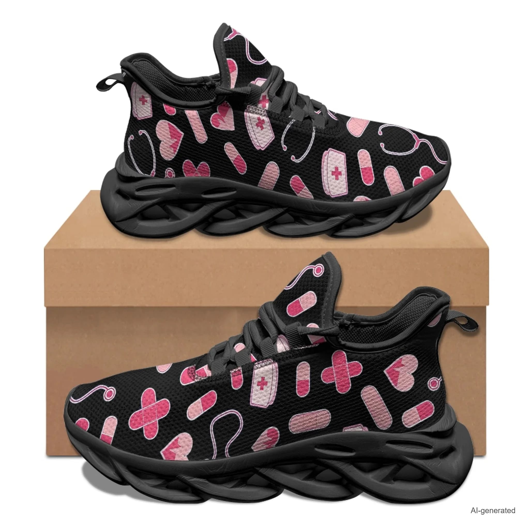 XIXIRIMIDO Max Soul Shoes Nurse Print Running Shoes for Men Casual Fashion Women Snakers for Doctors and Nurses 35-48