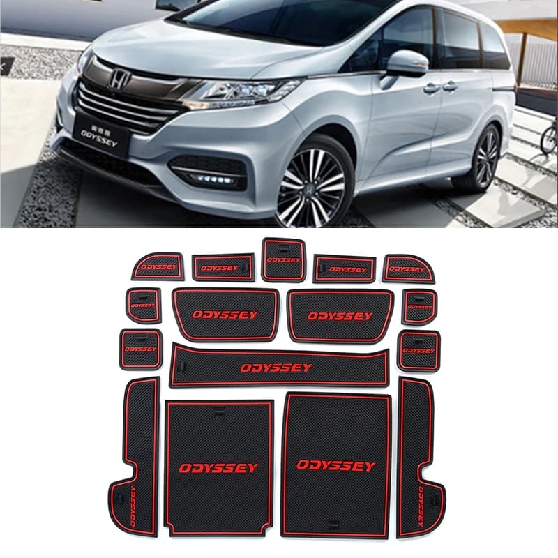 16 pcs anti-slip rubber mat for car submachines Set of mats for door for Honda Odyssey 2018 2020 2021 accessories