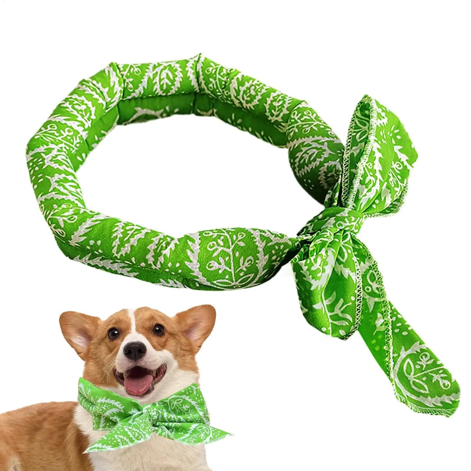 Pet Cooling Ice Scarf Cool Ice Breathable Towel Heatstroke Dogs Cats Ice Collar Cat Adjustable Collar Pet Supplies Dog Ice Neck