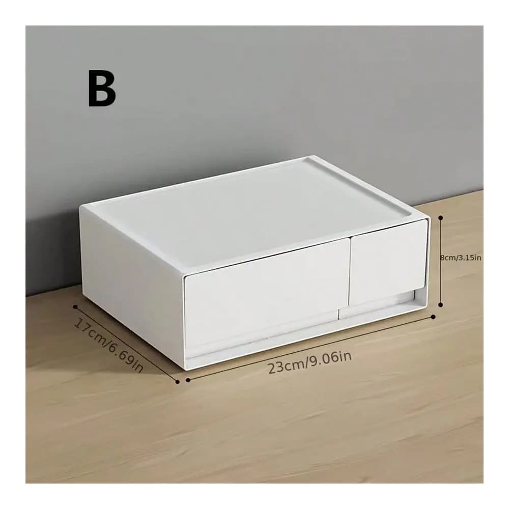 Cassetto portaoggetti bianco, scatola portaoggetti da scrivania per ufficio, scuola, articoli vari, organizer per cancelleria, forniture per la casa, regali per donne