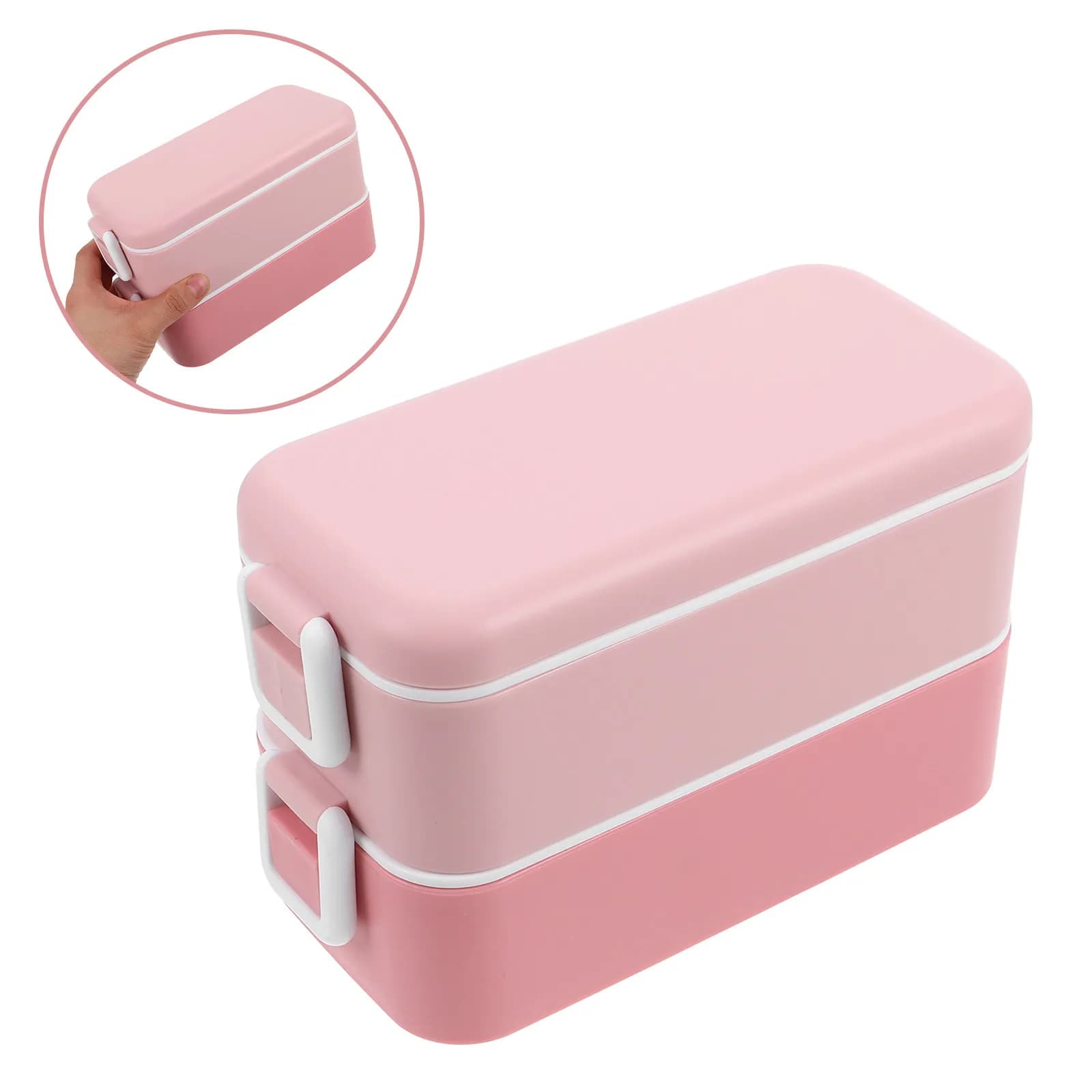 Bento Lunch Box Reusable Container Microwave Safe Lunch Box For Meal Prep For Men 800Ml Stackable Compartment Food