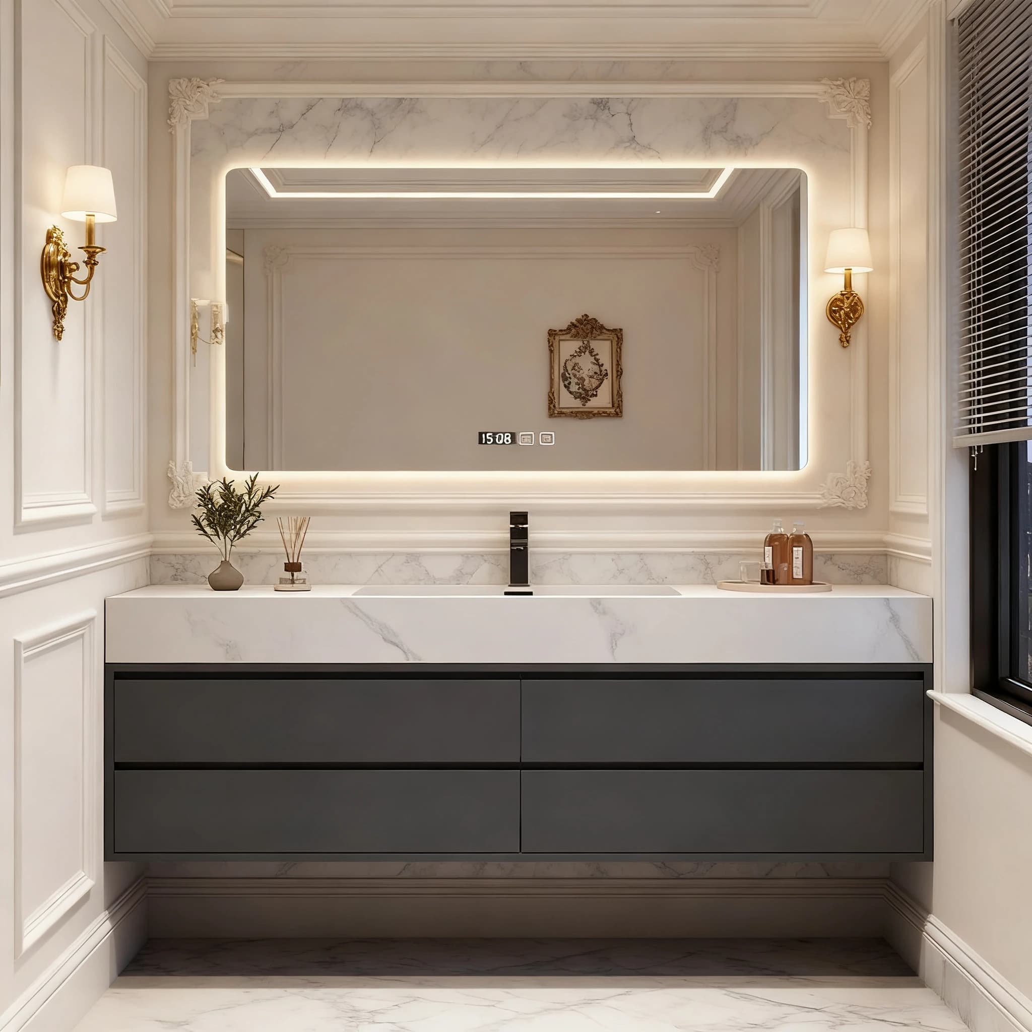 Armadi portaoggetti Armadietto a specchio per bagno con cassetti Vanity Bagno stretto Lavatrice Mobili per la casa economici per mensola del lavandino