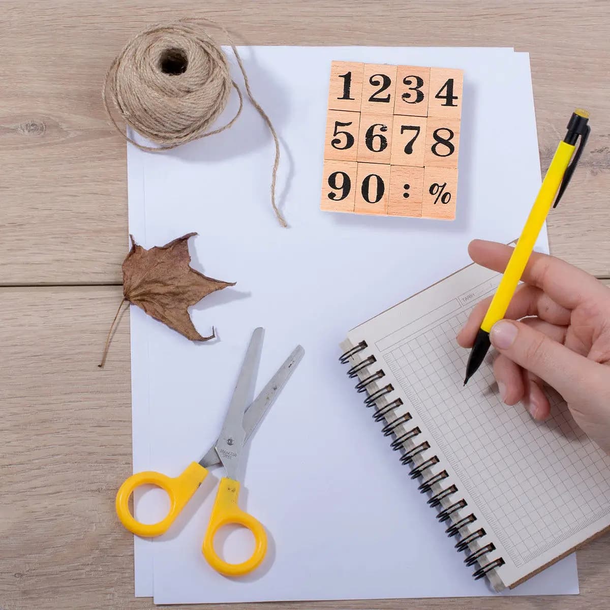 Stamp Book Journal Stamps Number Calligraphy Mini Numbers Big Decorative Wood for Journaling Crafts