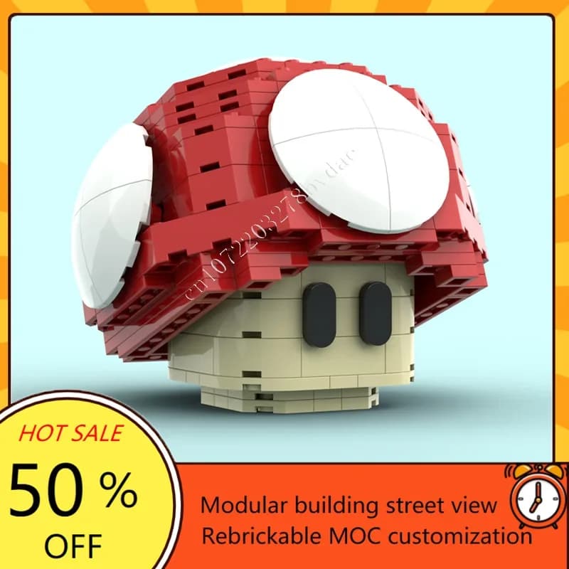 274PCS MOC Serie di sculture a grandezza naturale Modello di fungo Puzzle personalizzato Tecnico fai da te Educativo Assemblaggio creativo Regali giocattolo