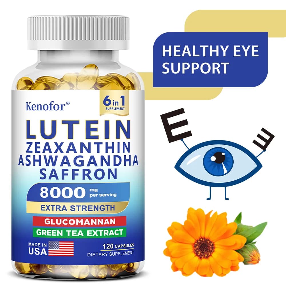 Supplements of lutein and zeaxanthin, 8000 mg per serving | Essential food supplement for vitamins and eye health, NOT GMO