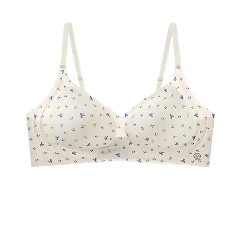 Camellia Souffle Seamless Foundation Cup Bra, Ice Skin Cool Touch, Lifting Gathering, Small Bust Non Empty Cup Soft Underwear