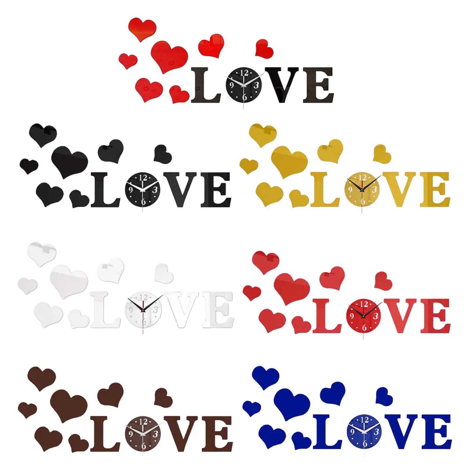 Adesivo da parete a forma di cuore, regalo fai da te, facile da installare, finitura a specchio unica