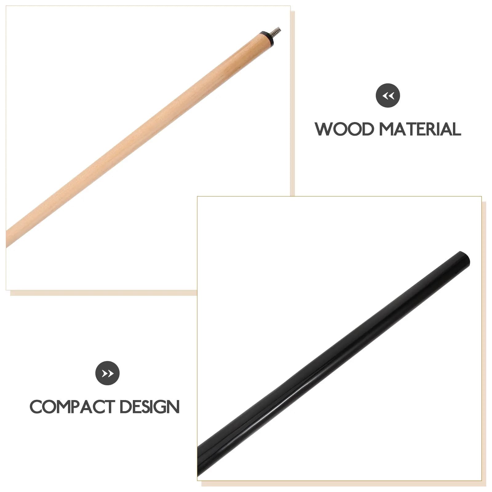 Stecca da Biliardo in Legno Naturale Compatta e Leggera, Resistente all'Usura, Ideale per Principianti, Stecca da Snooker