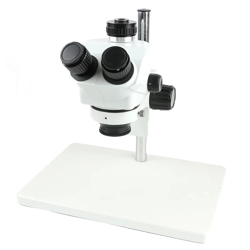 Microscopio stereo da laboratorio/industriale Zoom 7x-50x Trinoculare simul-focale 0,5X 0,7X 2X Obiettivo Barlow per ispezione saldatura PCB