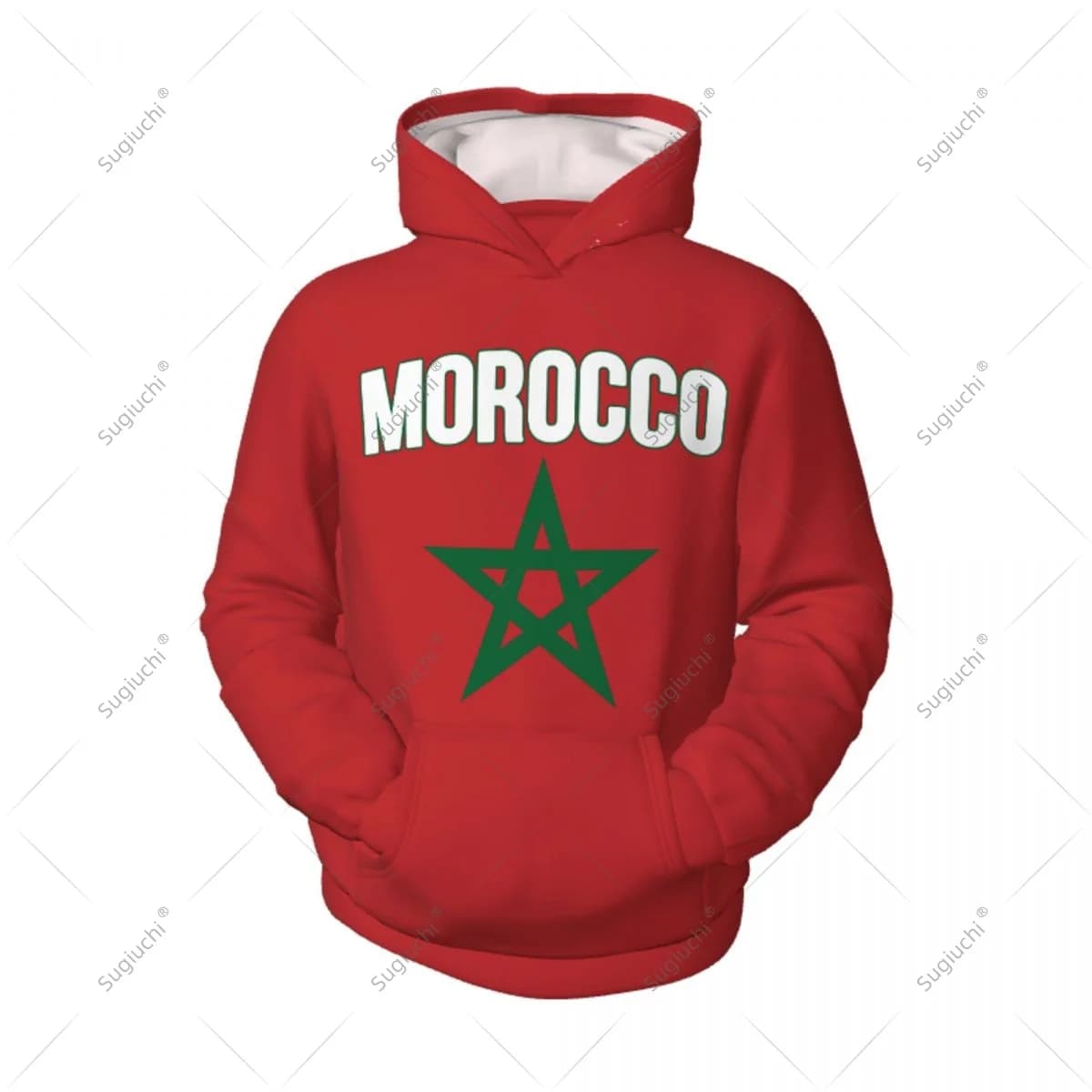 Unisex 3D Youth Hoodie Morocco Flag Kids Boys Girls Sweatshirt Pullover Hoodies Polyester