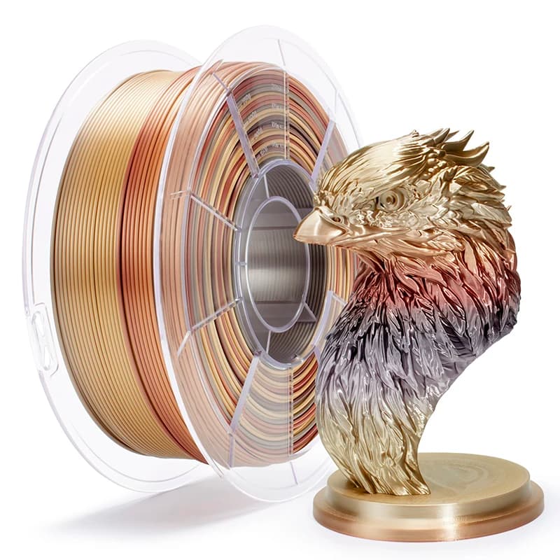 ZIRO 3D Printer Filament 1.75mm Gradient Silk PLA 3D Filament 1KG Spool with Metallic Sheen PLA Filament