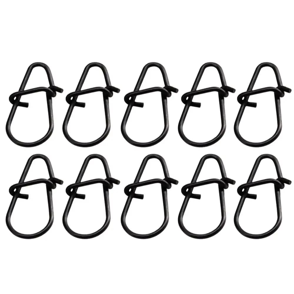 100 pcs Snap safety swivel fishing rod snaps black opaque hook fishing equipment fishing gear box accessory tool baits