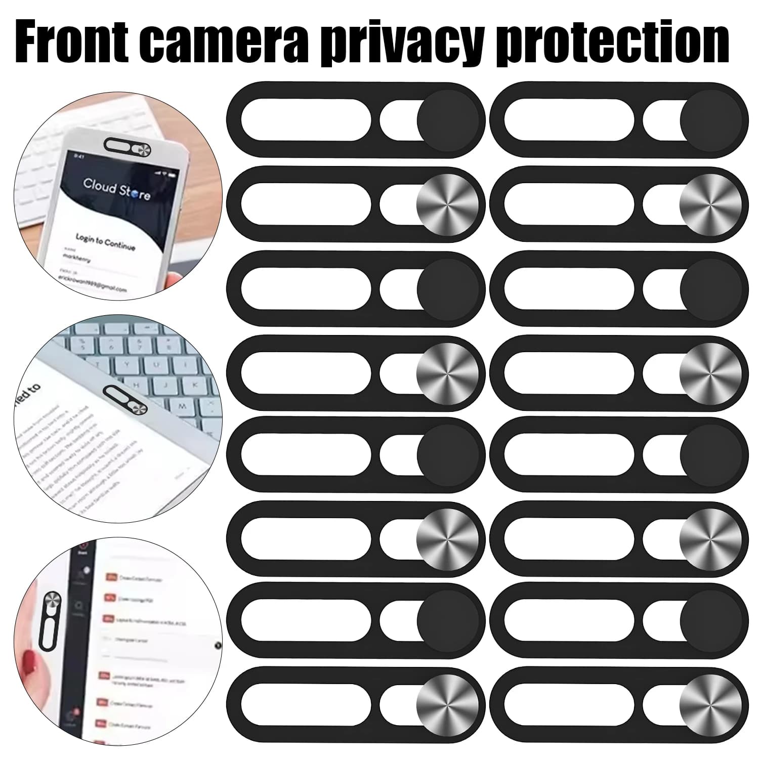 Front Camera Slide Protector Shield Phone Lens Covers Webcam Privacy Stickers For iPhone 16 15 14Pro/Pro MAX Tablet Laptop