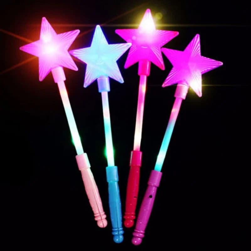 Bacchetta Magica Luminosa a Forma di Stella per Bambini, Giocattolo Regalo Lampeggiante, Bastoncino Luminoso a Pentagramma, Bacchetta Magica Luminosa per Feste, Concerti, Natale, Halloween